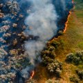 An aerial photo of a bushfire 